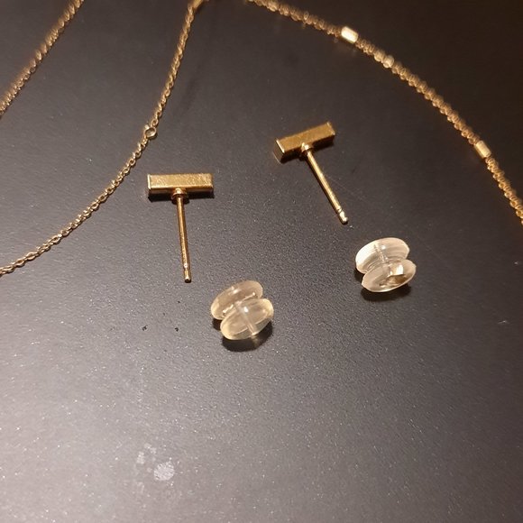 14K Gold Bar Studs And Necklace Box Set by BONY LEVY - Picture 6 of 6